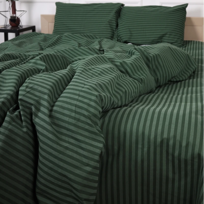 Наволочка бязь 17-0612 Stripe Emerald Black Friday