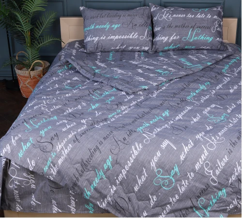 Летний постельный комплект №2903 Сolor Fun Line 17-0003 Tulio "Ecosilk" (одеяло + 2 подушки + 2 наволочки + простынь) Black Friday