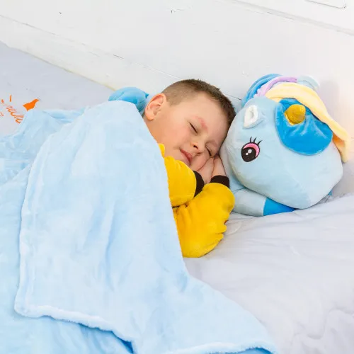 Плед + подушка дитячі №1068 Unicorn with Blue Mane - 2