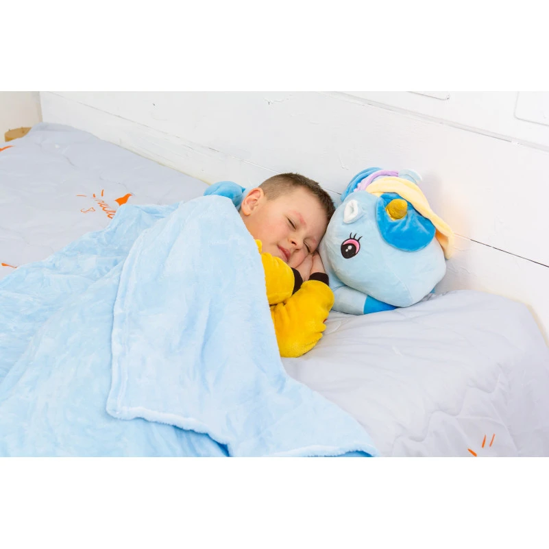 Плед+подушка детские №1068 Unicorn with Blue Mane - 1