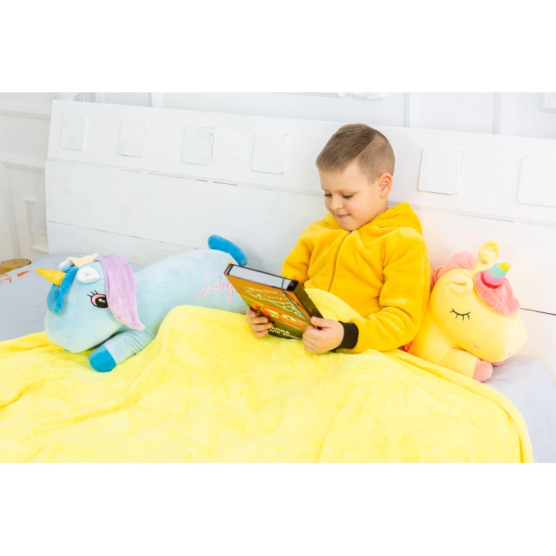 Плед+подушка детские №1068 Unicorn with Blue Mane - 2
