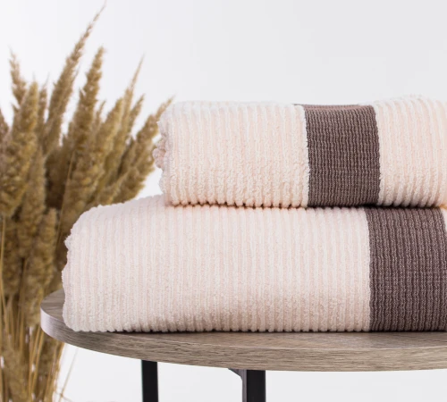 Набір банних рушників (2 шт.) Е №104 Elite Luxury Milk - 2