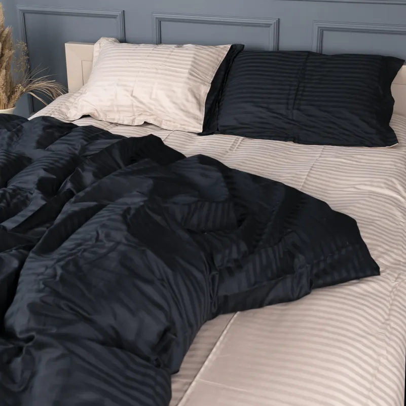 Комплект постельного белья Сатин JUNIOR Satin Stripe 30-0021 + 30-0004 Sleimy
