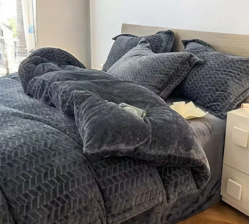 Комплект постільної білизни Velour Elegance gray