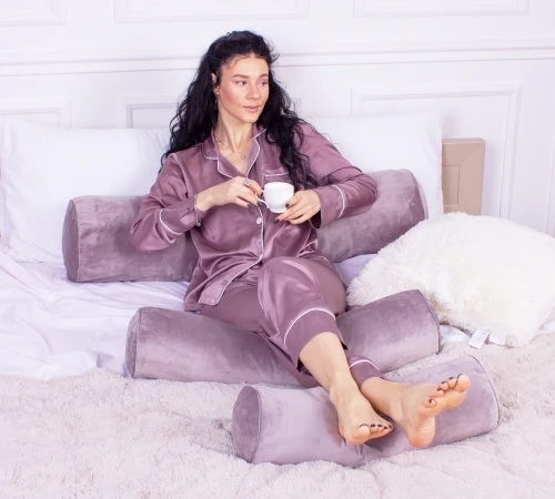 Подушка-валик №8129 Velvet Line 28-0005 Ashen EcoSilk