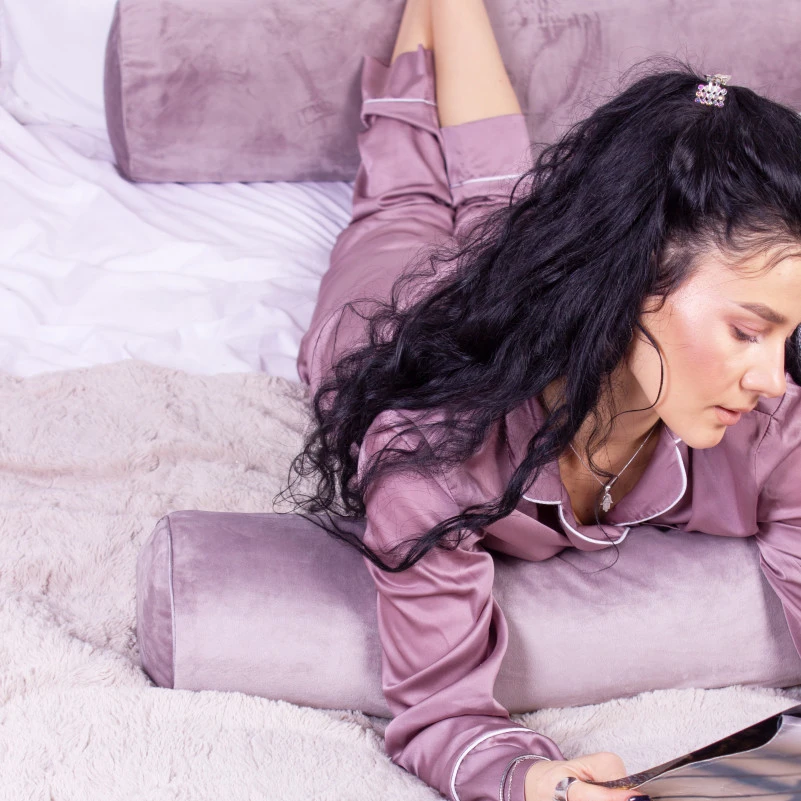 Подушка-валик №8129 Velvet Line 28-0005 Ashen EcoSilk - 9