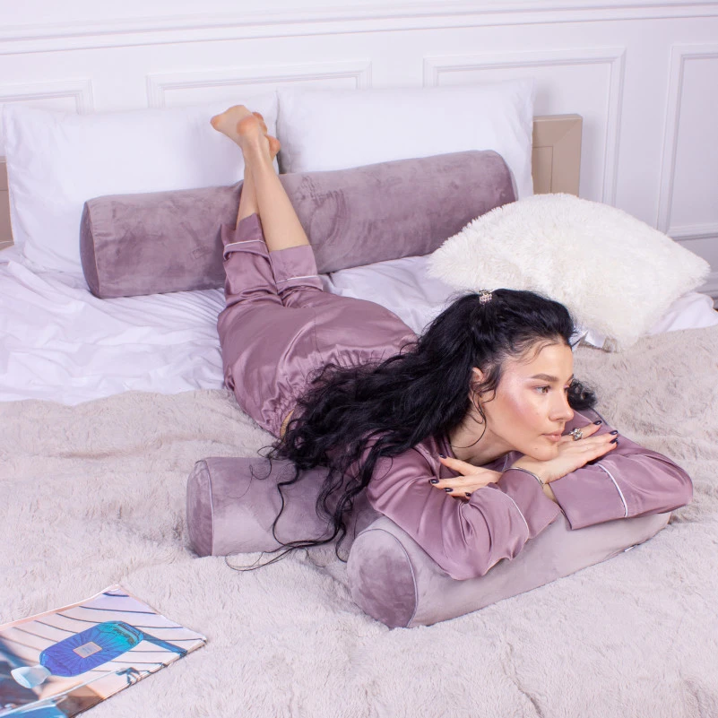 Подушка-валик №8129 Velvet Line 28-0005 Ashen EcoSilk - 6