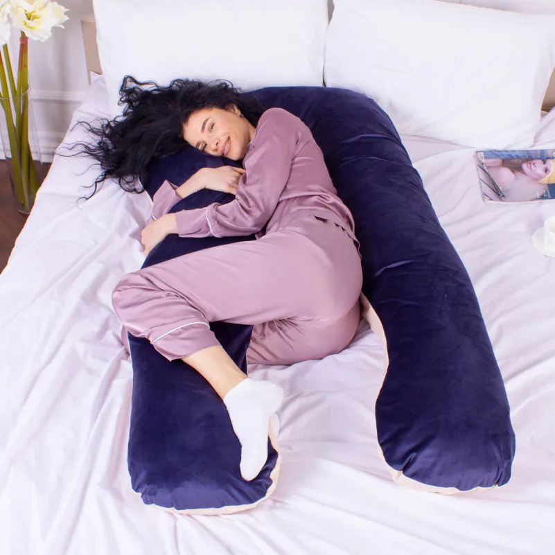 Подушка для беременных и отдыха U-образная № 8022 Velvet Line "Ruellia" EcoSilk велюр