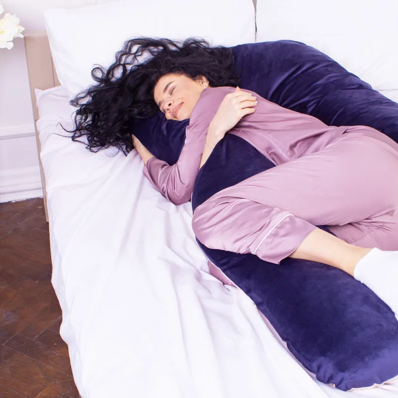 Подушка для беременных и отдыха U-образная № 8022 Velvet Line "Ruellia" EcoSilk велюр - 5