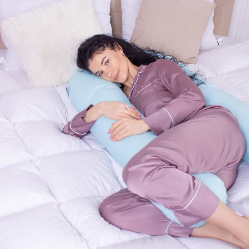 Подушка для беременных и отдыха U-образная №8591 Eco Line Blue упрощенная  EcoSilk микросатин - 6