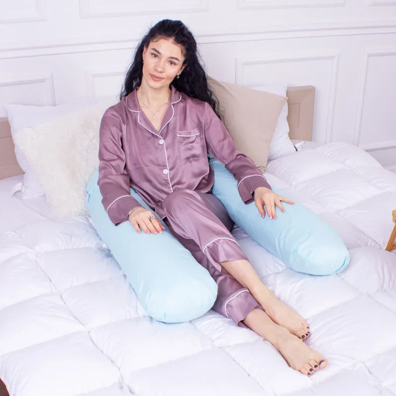 Подушка для беременных и отдыха U-образная №8591 Eco Line Blue упрощенная  EcoSilk микросатин - 7