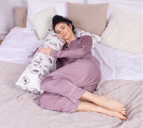 Подушка для вагітних та відпочинку Г-подібна №8443 Color Line 17-0546 Yuliana White EcoSilk бязь