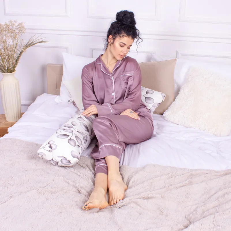 Подушка для беременных и отдыха Г-образная №8443 Color Line 17-0546 Yuliana White EcoSilk бязь - 7