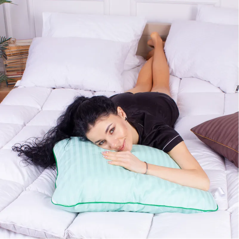 Подушка ортопедическая (стружка Memory) №4077 Satin Stripe 30-0013 Azure MEN 59*43*12 см - 5