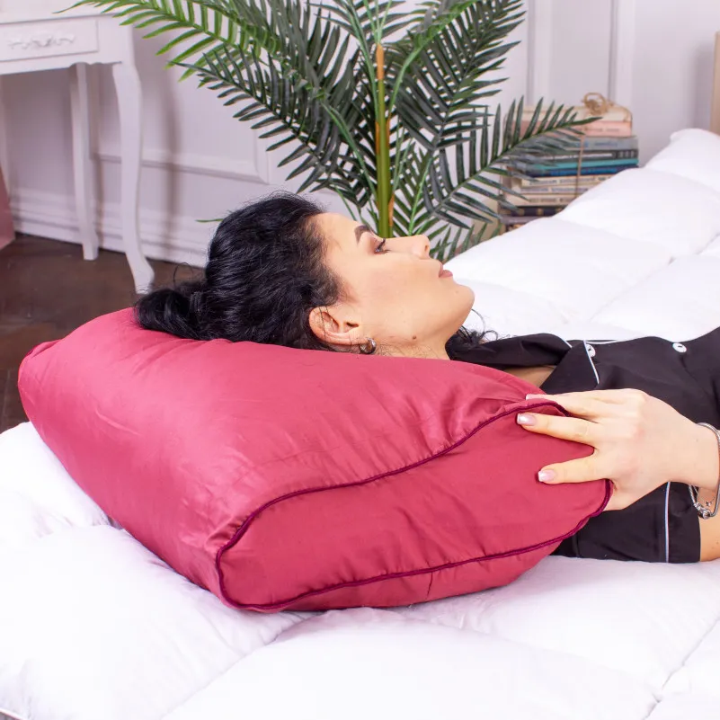 Подушка ортопедическая (стружка Memory) №4271 Delicate satin 0847 Tomato 58*40*10,5 см - 6