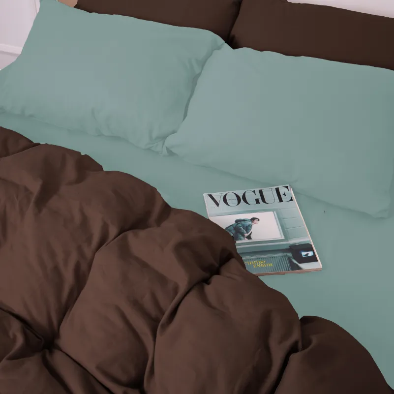 Комплект постельного белья JUNIOR Фланель 006-003 Menthol/Brown - 2