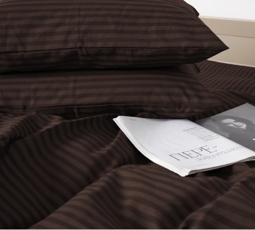 Наволочка бязь 17-0617 Stripe Brown Black Friday