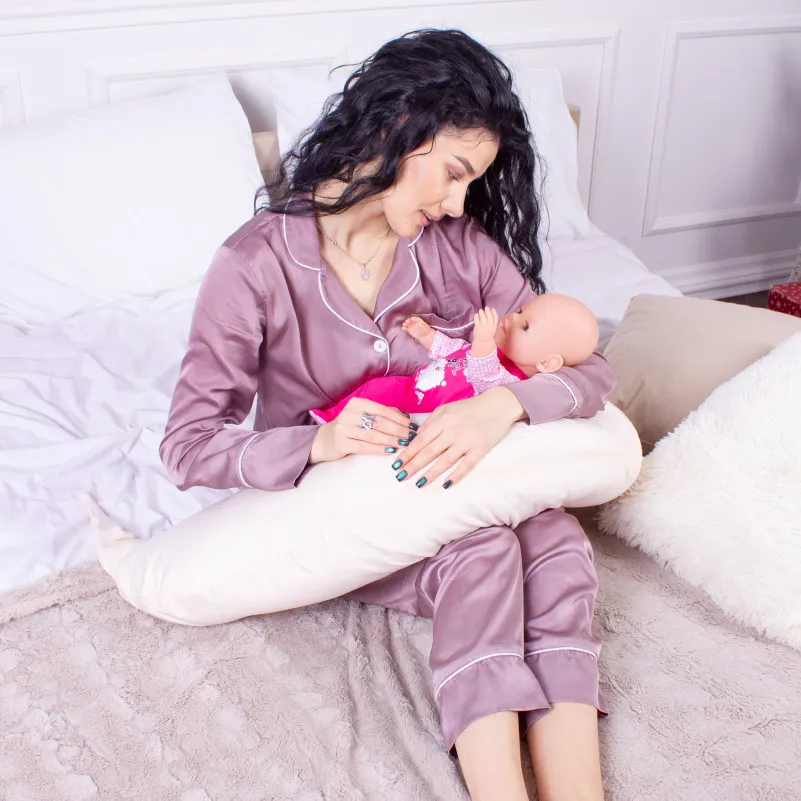 Подушка для вагітних та годування №8631 Velvet Line 28-0004 Cream 100% Memory - 11