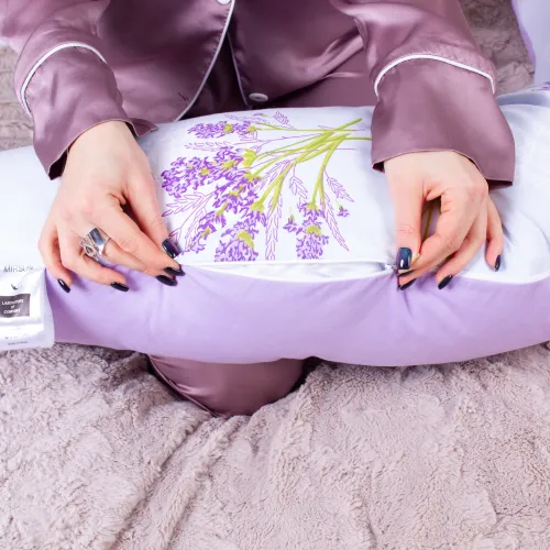 Подушка для вагітних та годування №8606 Print Line 17-0130 Lavender sea 50% Memory - 3