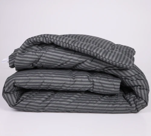 Одеяло антиаллеренное №164 Сolor Fun Line 17-0611 Stripe Black з евкаліптовим волокном (2шт наволочки в подарунок) Black Friday