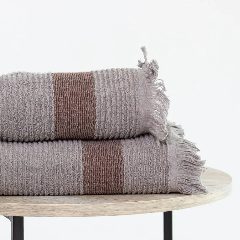 Набор банных полотенец (2 шт.) Е №105 Elite Luxury Gray - 2