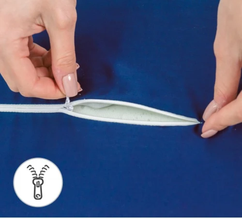 Подушка ортопедична (стружка Memory) №4261 Delicate satin 4052 Ocean 58*40*10,5 см - 2