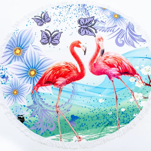 Пляжное полотенце №5053 Summer Time Bright flamingo