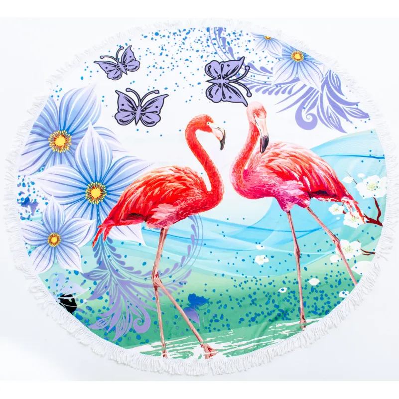 Пляжное полотенце №5053 Summer Time Bright flamingo