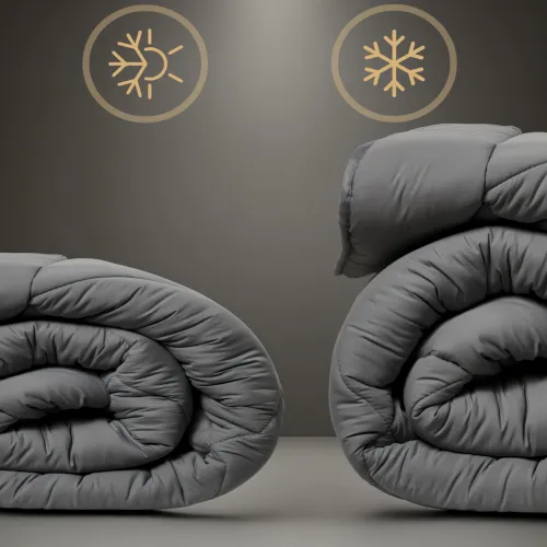 Набір антиалергенний з Тенсель Супер Теплий Eco Light Gray №9041 (ковдра + подушки 50*70 середні) - 4