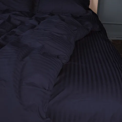 Комплект постельного белья Сатин LITTLE KIDS Satin Stripe 30-0021 Dark Blue - 2