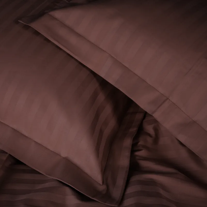 Комплект постельного белья Сатин JUNIOR Satin Stripe 30-0006 Dark Brown - 2