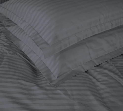 Наволочка Satin Stripe 30-0012 Dark Gray Black Friday