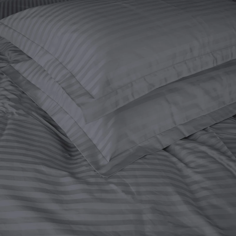 Наволочка Satin Stripe 30-0012 Dark Gray Black Friday