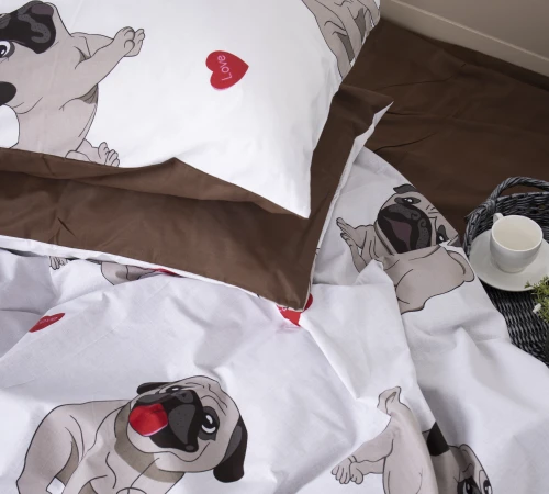 Наволочка бязь 17-0566 Pug-dog Black Friday