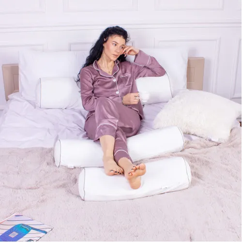 Подушка-валик №8390 Velvet Line 28-0001 White Tencel