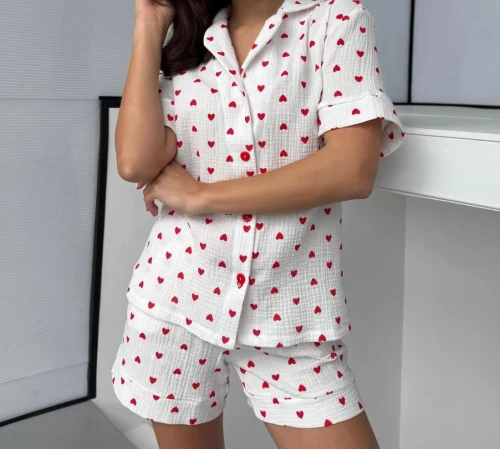 Пижама "Heart red" с шортами
