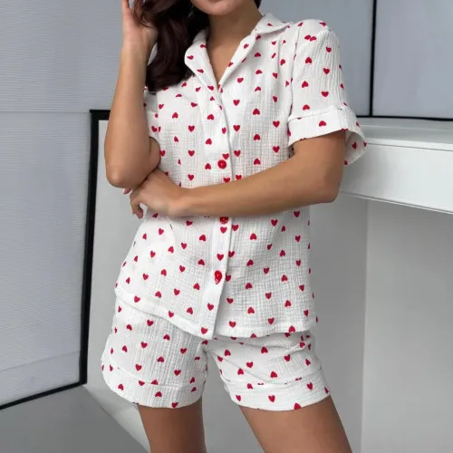 Пижама "Heart red" с шортами