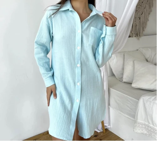 Женская рубашка "Lily Night" aquamarine