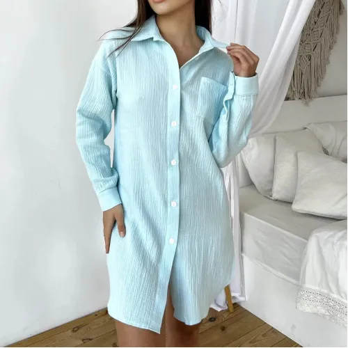 Женская рубашка "Lily Night" aquamarine