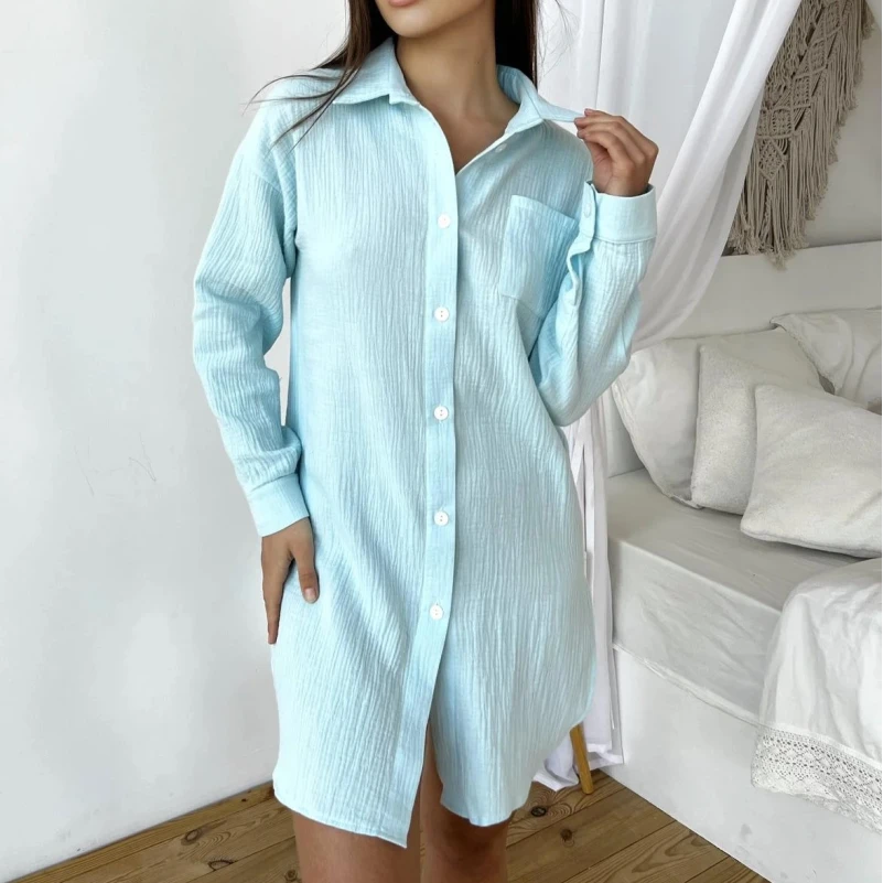 Жіноча сорочка "Lily Night" aquamarine