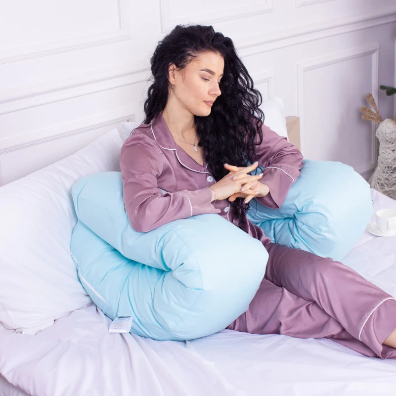 Подушка для беременных и отдыха U-образная № 8013 Eco Line "Blue" EcoSilk микросатин - 7