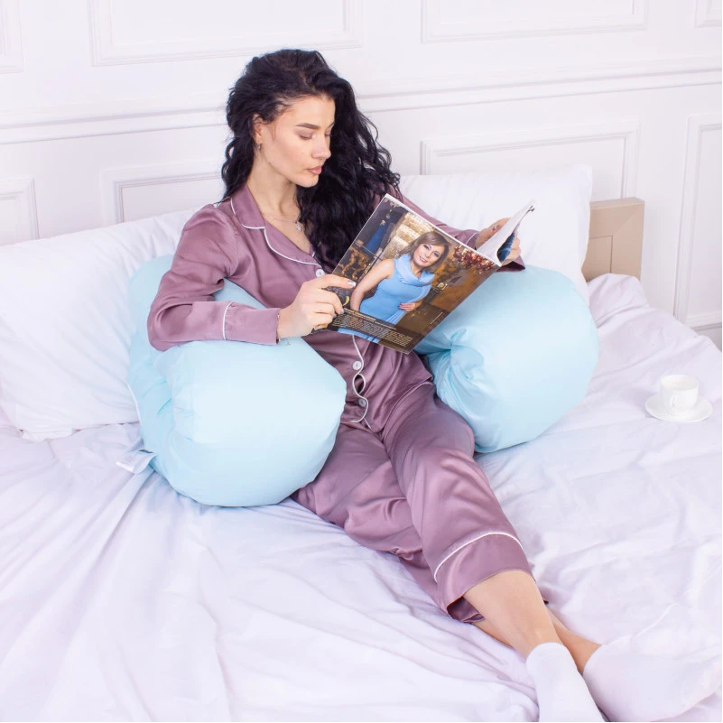 Подушка для беременных и отдыха U-образная № 8013 Eco Line "Blue" EcoSilk микросатин - 9