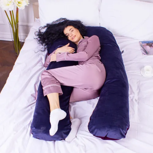 Подушка для беременных и отдыха U-образная № 8023 Velvet Line "Primula" EcoSilk велюр