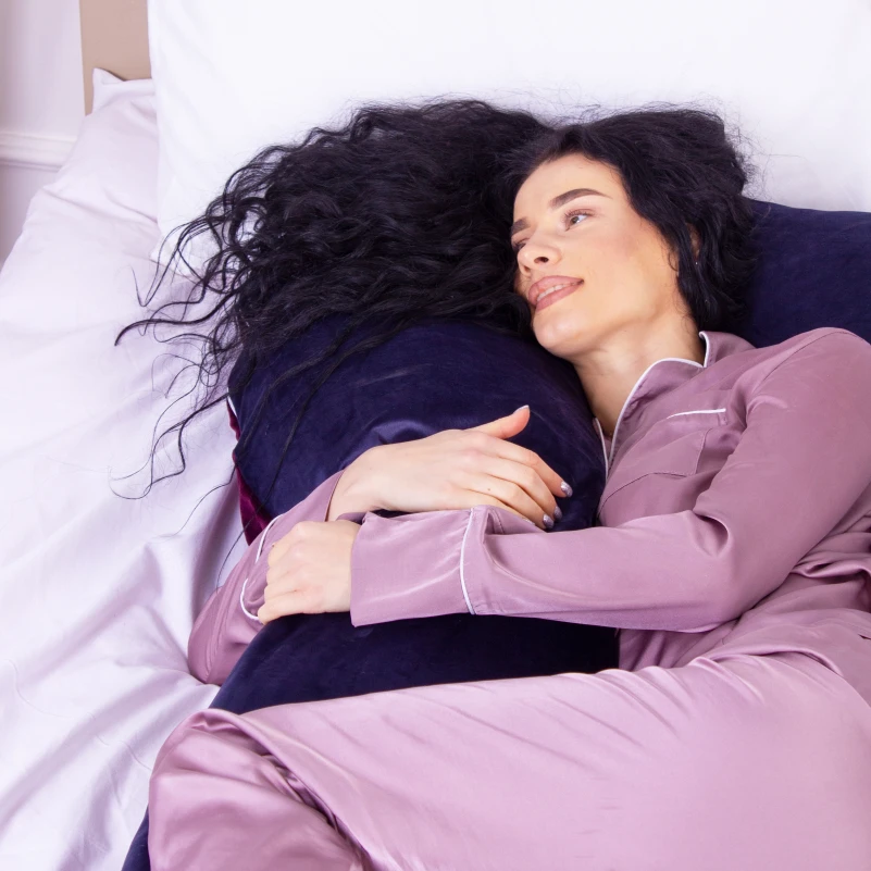 Подушка для беременных и отдыха U-образная № 8023 Velvet Line "Primula" EcoSilk велюр - 6