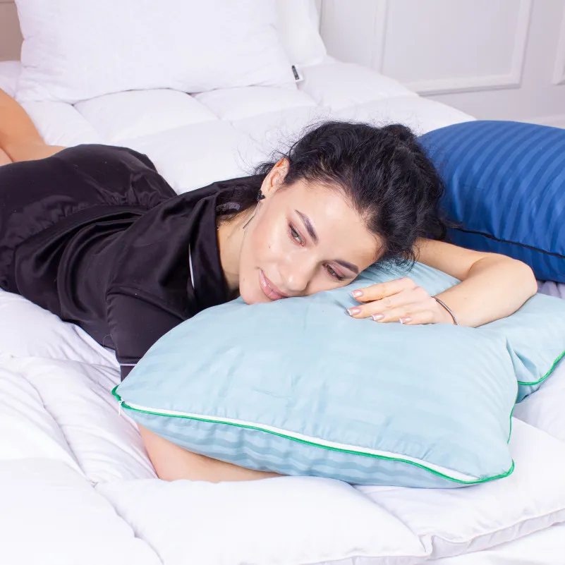 Подушка ортопедична (стружка Memory) №4078 Satin Stripe 30-0014 Mint MEN 59*43*12 см - 5