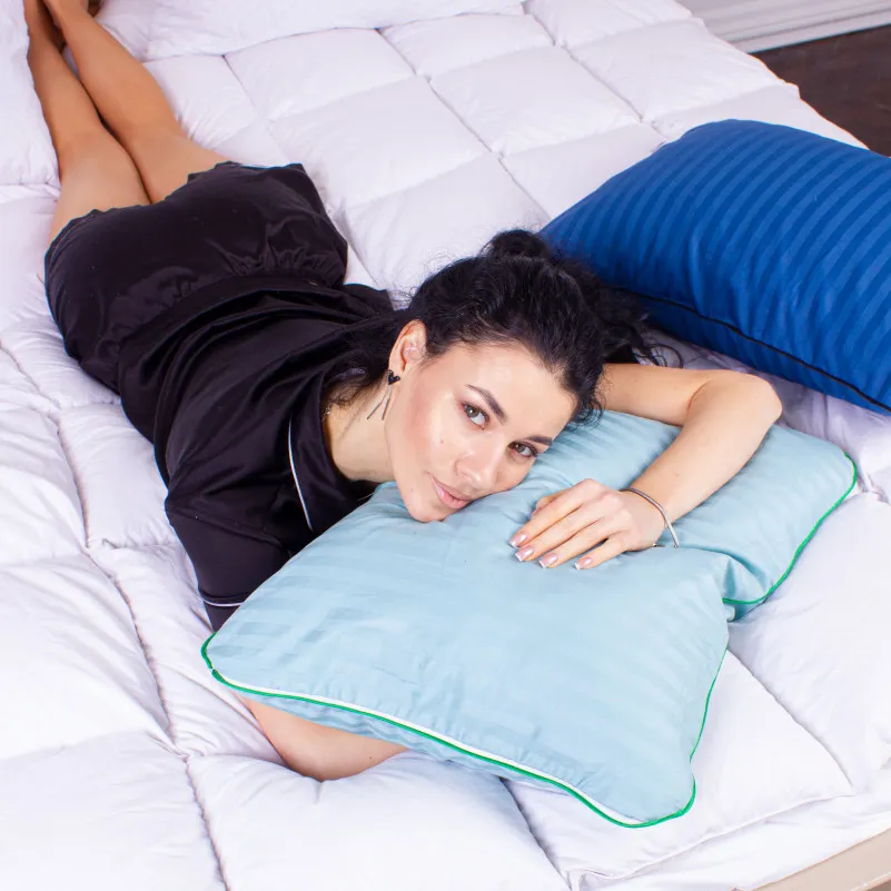 Подушка ортопедична (стружка Memory) №4078 Satin Stripe 30-0014 Mint MEN 59*43*12 см - 6