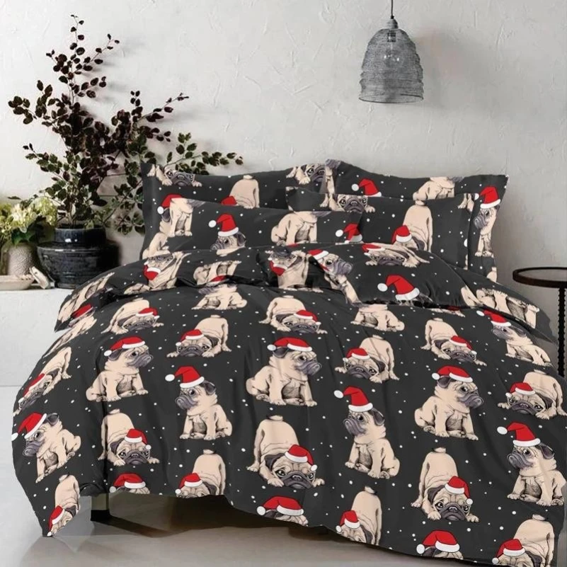 Наволочка Бязь 17-0598 New Year's pug