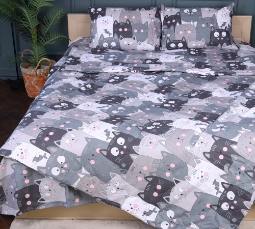 Летний постельный комплект №2929 Сolor Fun Line 17-0543 Hendri Хлопок (одеяло + 2 наволочки + простынь) Black Friday