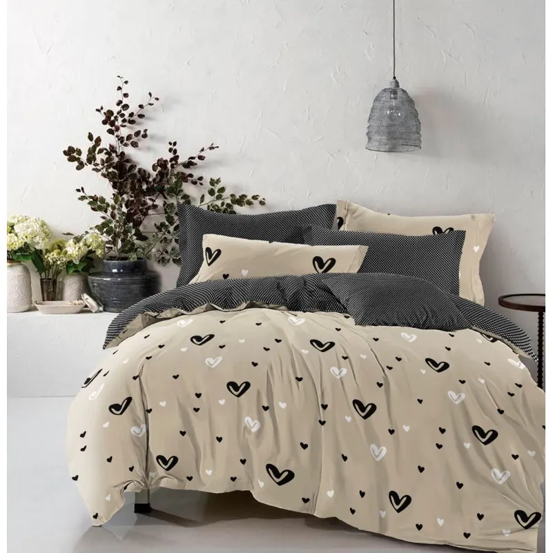 Пододеяльник Бязь 17-0436 Cream love