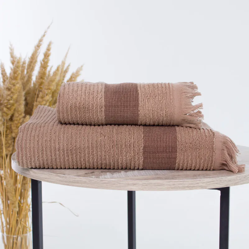 Набор банных полотенец (2 шт.) Е №106 Elite Luxury Coffee